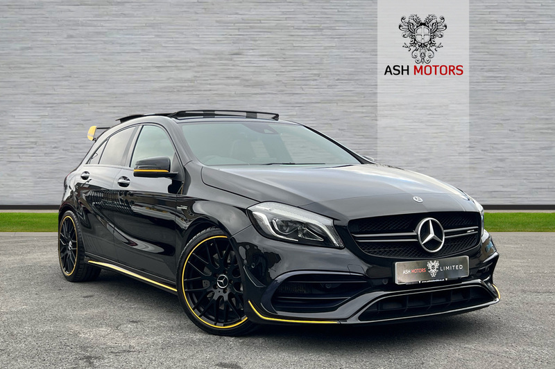 View MERCEDES-BENZ A CLASS AMG A 45 4MATIC YELLOW NIGHT EDITION